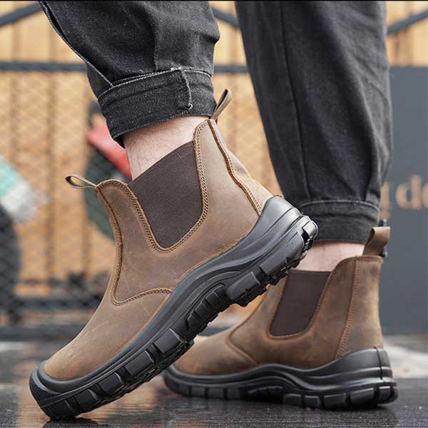 Chelsea Safety Boots carzy horse leather